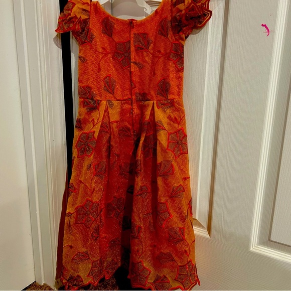 VTG African Nigerian French Lace Embroidered Dress Girl - Picture 2 of 7